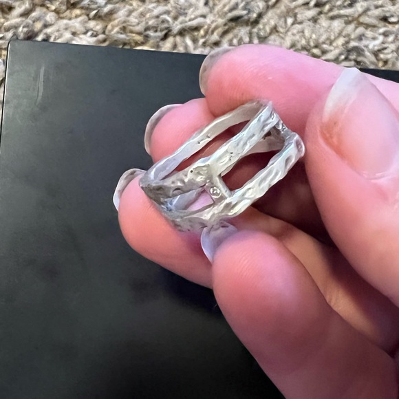 Saundra Messinger Sterling Silver and Diamond Ring - Picture 2 of 3